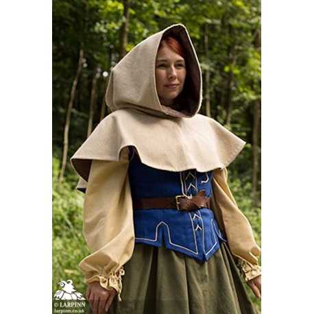Medieval Hood - Beige - Woollen Cowl - LARP, Cosplay & Theater Costume
