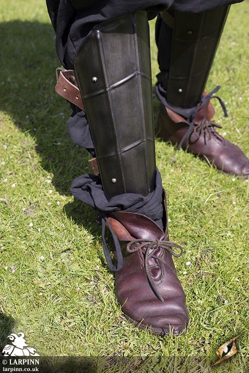  Samurai Greaves Medieval Black Leg Guard Armor Leather