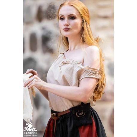 Adele Sleeveless Medieval Blouse - Cream