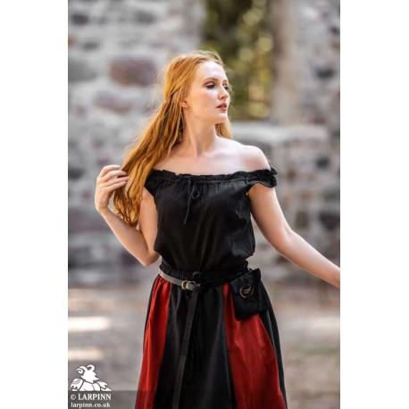 Adele Sleeveless Medieval Blouse - Black