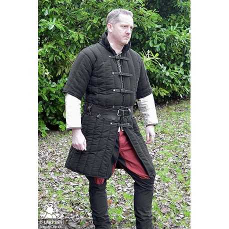 Leopold Gambeson - Black - Short Sleeve - Padded LARP Chest Armour