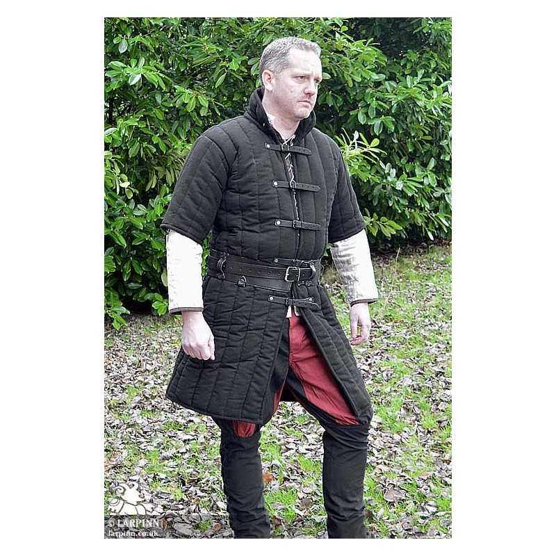 Leopold Gambeson - Black - Short Sleeve - Padded LARP Chest Armour