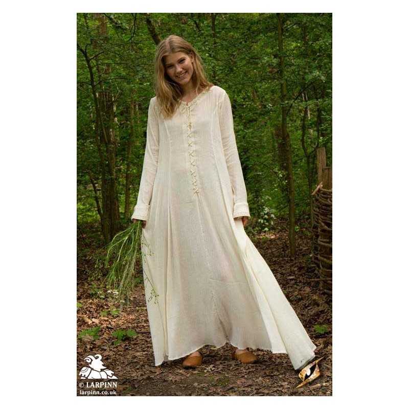 Isobel Shift Dress - White - LARP Costume - Viking Underdress - Layers