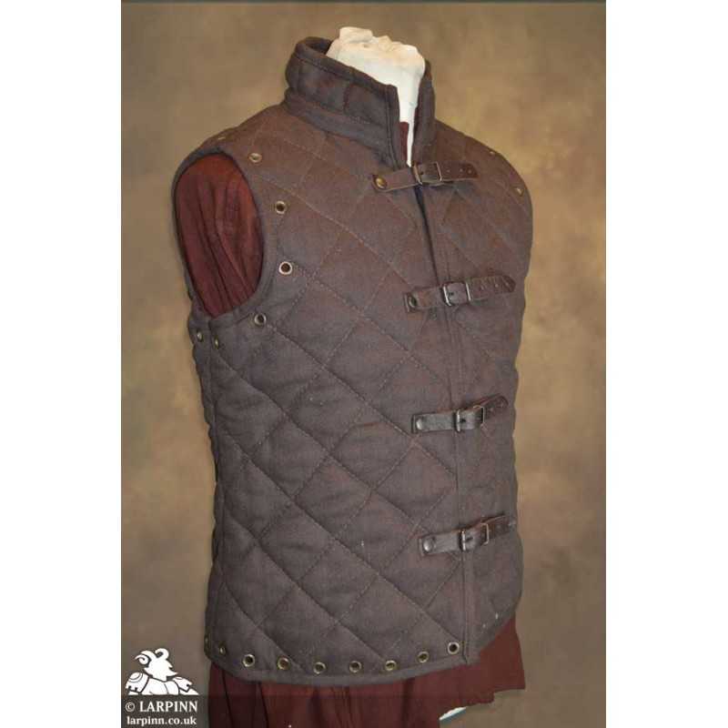Arthur Gambeson Vest - Brown - Padded LARP Chest Armour