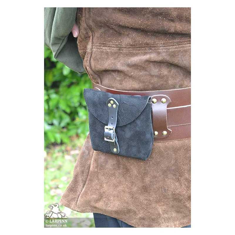 Dramos Belt Pouch - Suede Bag - Coin Purse - LARP Costume & Accessories