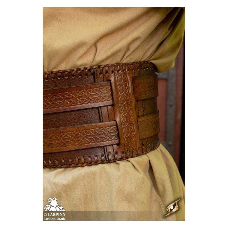 Barbarian Belt - Brown - Leather Hero Belt - Corset - LARP Costume